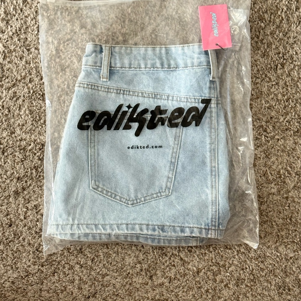 Edikted Light Blue Mini Skirt